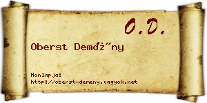 Oberst Demény névjegykártya